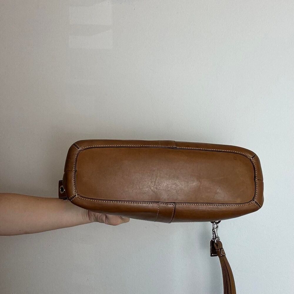 Coach Vintage Y2K Brown Signature Monogram Canvas and Leather Hobo Shoulder - Picture 4 of 6